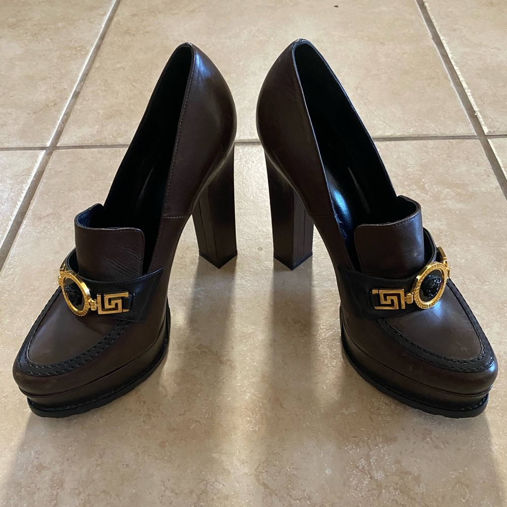 Versace Heels - Brown Leather - 38